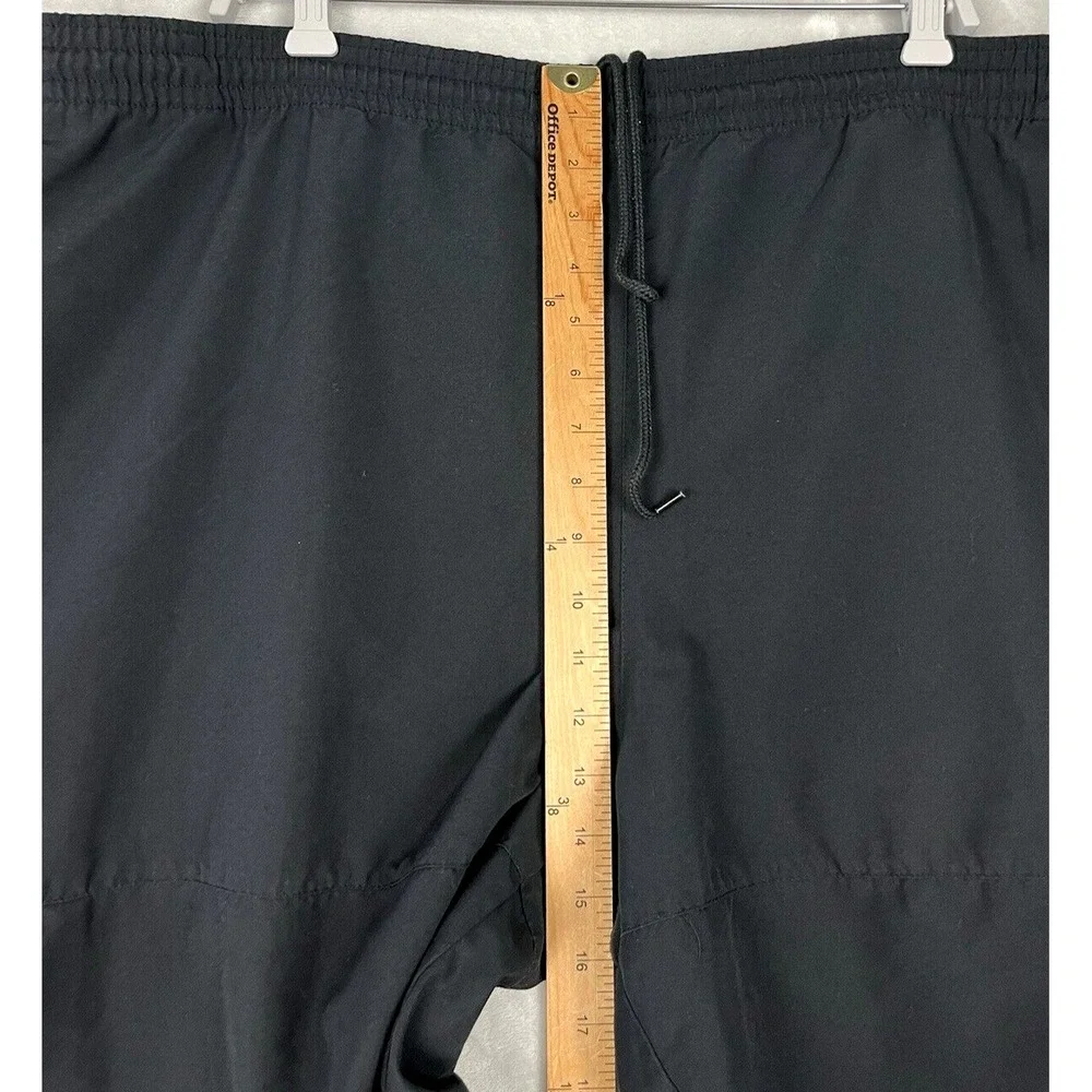 ADIDAS Men Short VTG XL Black Cargo Pocket 3 Stripe Drawstring Loose Outdoor Y2K